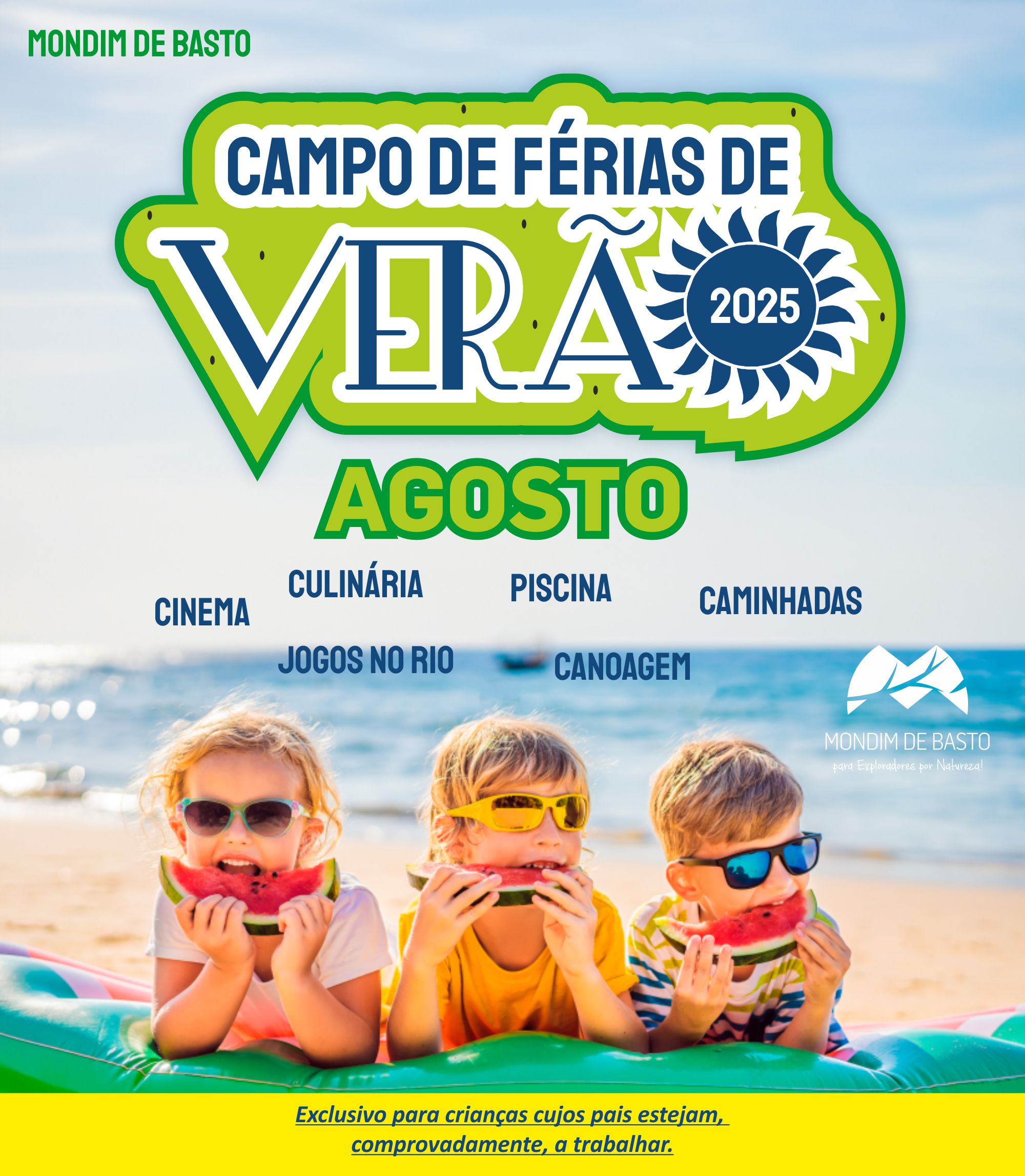Inscrições Campo de Férias de Verão - mês de agosto